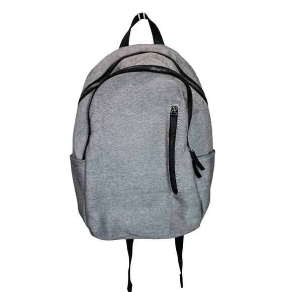 Everlane Modern Commuter Backpack Gray Denim with Black Leather Handles - Picture 9 of 9